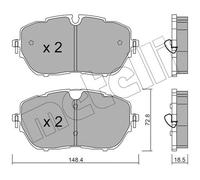 BRAKE PAD SET DISC BRAKE 22-1105-0 FOR PEUGEOT 308/II/SW 508 HNY 1.2L 3cyl 1.6L