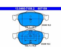 ATE Brake Pad Set 13.0460-7159.2 - No Wear Contact - for RENAULT Espace IV, Laguna II, Vel Satis