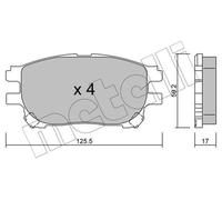 BRAKE PAD SET DISC BRAKE 22-0615-0 FOR TOYOTA ESTIMA/PREVIA TARAGO 2.4L 4cyl