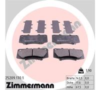 Brake pads 25209.170.1 ZIMMERMANN for TOYOTA HILUX VIGO VII Pickup