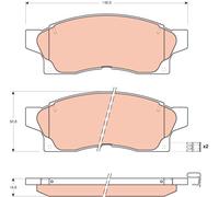 TRW Brake Pad Set GDB877 – Toyota MR2 II 1989–1999 (3S-GTE/FE/GE)