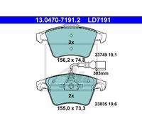 BRAKE PAD SET DISC BRAKE 13.0470-7191.2 FOR VW TOUAREG BPD/BLK/BAC/BPE 2.5L 6cyl