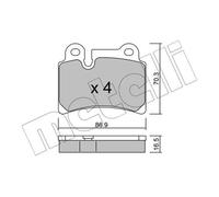 BRAKE PAD SET DISC BRAKE 22-0660-0 FOR VW BMV/AZZ/BKJ/BMX 3.2L CATA/BKS 3.0L
