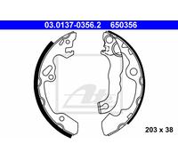 Brake shoes 03.0137-0356.2 ATE for FORD FOCUS I FOCUS I Saloon FOCUS I Turnier