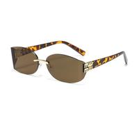New Brand Glasses for Women, with Stylish Frameless Cut Edges, Providing Protection From The Sun and UV Rays. (brown)