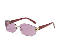 New Brand Glasses for Women, with Stylish Frameless Cut Edges, Providing Protection From The Sun and UV Rays. (purple)