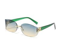 New Brand Glasses for Women, with Stylish Frameless Cut Edges, Providing Protection From The Sun and UV Rays. (blue)