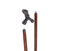 New Brass lion Head Handle Wooden Walking Stick Cane - 3-Fold Brown Wood Shaft, Decorative Hand Carved Designer Cane forMen-Women-Old People Wooden Walking Stick Cane/Shaft Cane