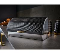 NEW Bread Bin & Canister Set Tea Coffee Sugar Storage Art Deco Black & Brass
