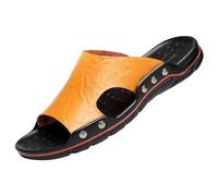 New Breathable Beach Shoes A Word Slippers Leather Slipper Border Oversized 48 Yards Slippers Mens Dress Sandals Size 12