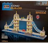 New Brick By Brick Iconic Build London Bridge Kids With 425 Pieces Made of Plastic, Includes A Box for Packaging and Measures 18.9 Inches in Width, Great Idea.