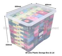 Plastic Storage Box 80 Litres Large - Clear Crystal by Wham
