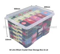 Wham 14025 Storage Box & Lid 60 L Clear 60X40X33 CM Toy Box