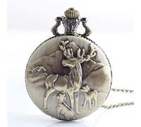 New Bronze Canada Deer Pattern Quartz Pocket Watch Men Women Antique Watches with Long Chain Pocket Watch Pendant Pocket Watch Gift