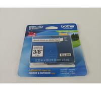 New Brother Tze-221 P-Touch Label Tape 3/8" Black Print on White Sealed Genuine