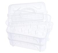 New brothread 2 Layers Stackable Clear Storage Box/Organizer Hold 40 Spools | Home Embroidery & Sewing Thread (Spool Size Requirement: Height≤5.6cm; Width≤4.3cm can fit)