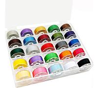 New brothread 25pcs Assorted Colours 70D/2 (60WT) Prewound Bobbin Thread Plastic Size A SA156 for Embroidery and Sewing Machine Polyester Thread DIY Embroidery Thread Sewing Thread