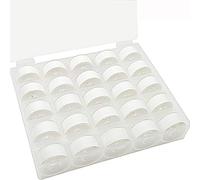 New brothread 25pcs White 60S/2 (90WT) Prewound Bobbin Thread Plastic Size A SA156 for Embroidery and Sewing Machines Polyester Thread DIY Embroidery Thread Sewing Thread