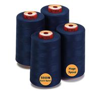 New brothread - 28 Options - 4 Large Cones of 5000M Each All Purpose Polyester Sewing Thread 40S/2 (Tex27) for Sewing, Quilting, Piecing, Serger and Overlock - Mid Night