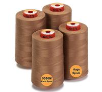 New brothread - 28 Options - 4 Large Cones of 5000M Each All Purpose Polyester Sewing Thread 40S/2 (Tex27) for Sewing, Quilting, Piecing, Serger and Overlock - Suede