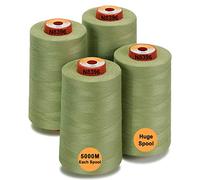 New brothread - 28 Options - 4 Large Cones of 5000M Each All Purpose Polyester Sewing Thread 40S/2 (Tex27) for Sewing, Quilting, Piecing, Serger and Overlock - Kiwi