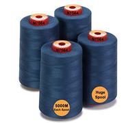 New brothread - 28 Options - 4 Large Cones of 5000M Each All Purpose Polyester Sewing Thread 40S/2 (Tex27) for Sewing, Quilting, Piecing, Serger and Overlock - Blue Moon