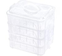 New brothread 4 Layers Stackable Clear Storage Box/Organizer Hold 80 Spools | Home Embroidery & Sewing Thread (Spool Size Requirement: Height≤5.6cm; Width≤4.3cm can fit)