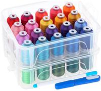 New brothread 40 Brother Colours 500m Machine Embroidery Thread with Clear Plastic Storage Box for Embroidery Sewing Machine