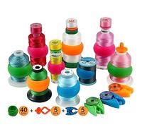 New brothread 50pcs Mix NOTIONS (40 Thread Spool Huggers + 5 Bobbin Holders + 5 Bobbin Clamps) - Prevent Thread Tails from Unwinding - for Sewing and Embroidery Machine Spools