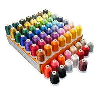 New brothread 64 Spools 1000M (1100Y) Polyester Embroidery Machine Thread Kit for Professional Embroiderer and Beginner