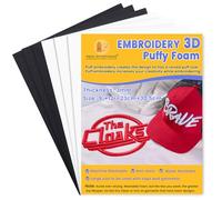 New brothread - 6PCS Embroidery Puffy Foam 9″x12″ (23cmx30.5cm) Large Size 3MM Thickness Creating 3D Embroidery Effect for Caps, Garments, Jackets, Bags, Backpacks and More - 3xWhite+3xBlack