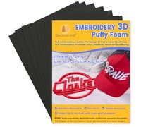 New brothread - 6PCS Embroidery Puffy Foam 9″x12″ (23cmx30.5cm) Large Size 3MM Thickness Creating 3D Embroidery Effect for Caps, Garments, Jackets, Bags, Backpacks and More - Black