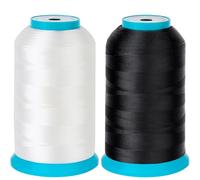 New brothread Set of 2 (Black+White) Huge Spool 5000M (5500Y) Bobbin Thread for Embroidery and Sewing Machines