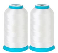 New brothread Set of 2 White Huge Spool 5000M (5500Y) Bobbin Thread for Embroidery and Sewing Machines