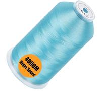 New brothread - Single Huge Spool 4000M/Each Polyester Machine Embroidery Thread 40WT for Commercial and Domestic Machines - Light Blue