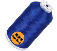 New brothread - Single Huge Spool 4000M/Each Polyester Machine Embroidery Thread 40WT for Commercial and Domestic Machines - Christmas Blue