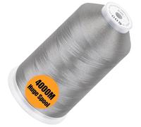 New brothread - Single Huge Spool 4000M/Each Polyester Machine Embroidery Thread 40WT for Commercial and Domestic Machines - Silver