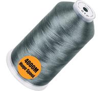 New brothread - Single Huge Spool 4000M/Each Polyester Machine Embroidery Thread 40WT for Commercial and Domestic Machines - Gray