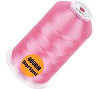 New brothread - Single Huge Spool 4000M/Each Polyester Machine Embroidery Thread 40WT for Commercial and Domestic Machines - Pink