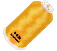 New brothread - Single Huge Spool 4000M/Each Polyester Machine Embroidery Thread 40WT for Commercial and Domestic Machines - Harvest Gold