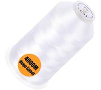 New brothread - Single Huge Spool 4000M/Each Polyester Machine Embroidery Thread 40WT for Commercial and Domestic Machines - White