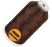 New brothread - Single Huge Spool 4000M/Each Polyester Machine Embroidery Thread 40WT for Commercial and Domestic Machines - Dark Brown(Janome Color)