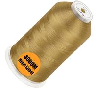 New brothread - Single Huge Spool 4000M/Each Polyester Machine Embroidery Thread 40WT for Commercial and Domestic Machines - Brass