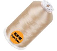 New brothread - Single Huge Spool 4000M/Each Polyester Machine Embroidery Thread 40WT for Commercial and Domestic Machines - Beige