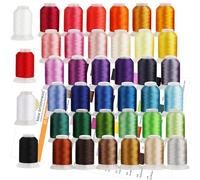 New brothreads 40 Brother Colors 100% Polyester Machine Embroidery Thread Kit 500m - Compatible for Home-Based Embroidery Sewing Machine