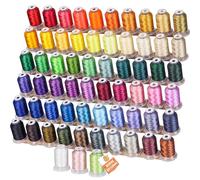 New brothreads 63 Brother Colors 100% Polyester Machine Embroidery Thread Kit 500m - Compatible for Home-Based Embroidery Sewing Machine