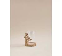 New Brown Bunny Family Hurricane Vase - Decorative Resin & Glass Centerpiece for Home, Table, or Easter Decor - Rustic Animal Ornament Vase D-142