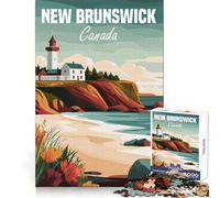 New Brunswick Lighthouse Poster Jigsaw Puzzle for Teenagers 1000 Pieces Solid Logic Toy Relaxing Fun Precision Cut Heartfelt Gift (38x52cm)