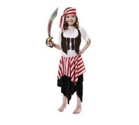 New Buccaneer Pirate Girl. Size 7-9 years. Top, Vest, Skirt, Head scarf