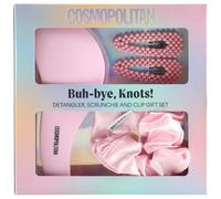 New Buh-Bye Knots Hair Gift Set - Detangler Brush, Scrunchie & Hair Clips for Tangle-Free Styling, Smooth & Pain-Free Brushing, Perfect Haircare Gift for Women & Girls A-59 (Pink)